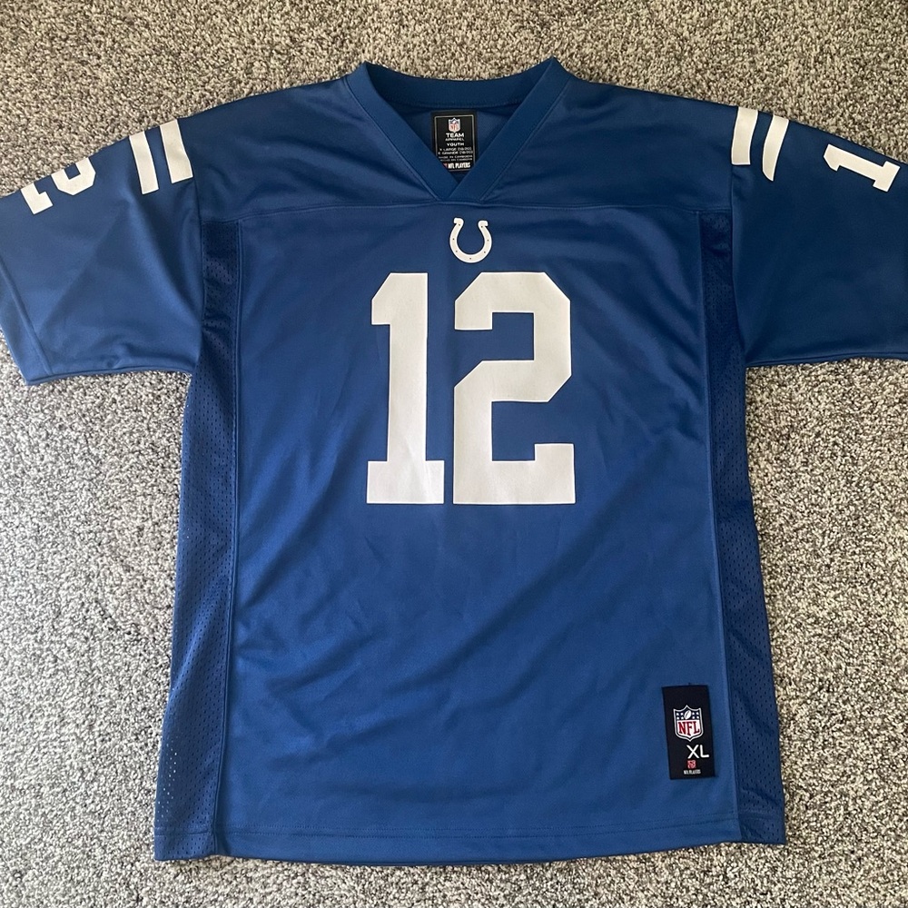 Indianapolis Colts #12 Andrew Luck NFL Jersey Blue Youth XL 18-20